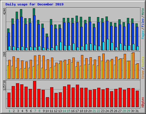 Daily usage for December 2019