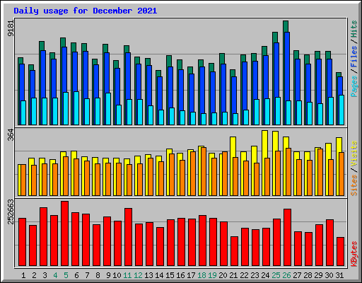 Daily usage for December 2021