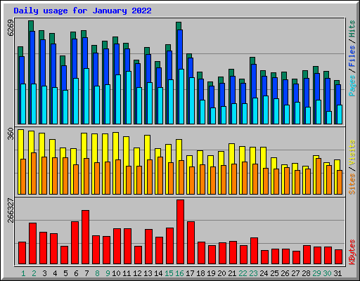 Daily usage for January 2022