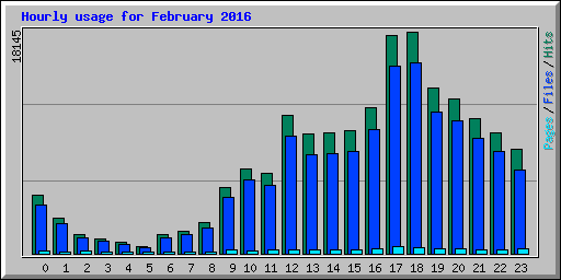 Hourly usage for February 2016