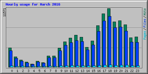 Hourly usage for March 2016