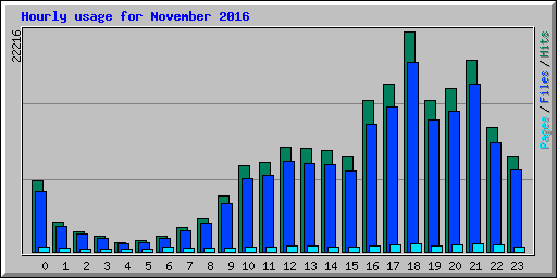 Hourly usage for November 2016