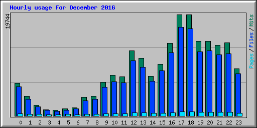 Hourly usage for December 2016
