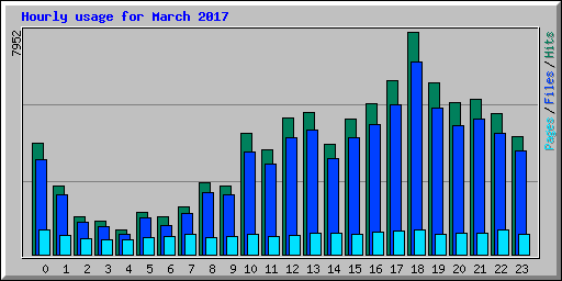 Hourly usage for March 2017