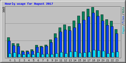 Hourly usage for August 2017