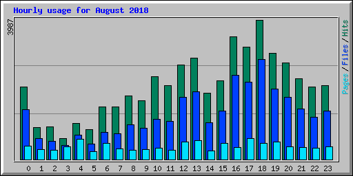 Hourly usage for August 2018
