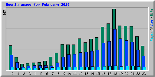 Hourly usage for February 2019