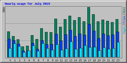 Hourly usage for July 2019