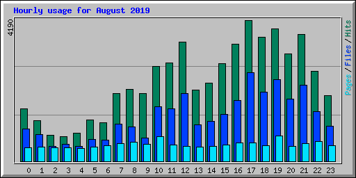 Hourly usage for August 2019