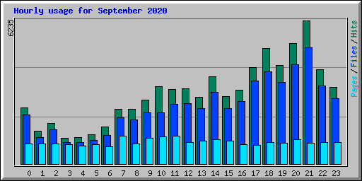 Hourly usage for September 2020