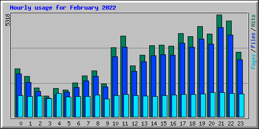 Hourly usage for February 2022
